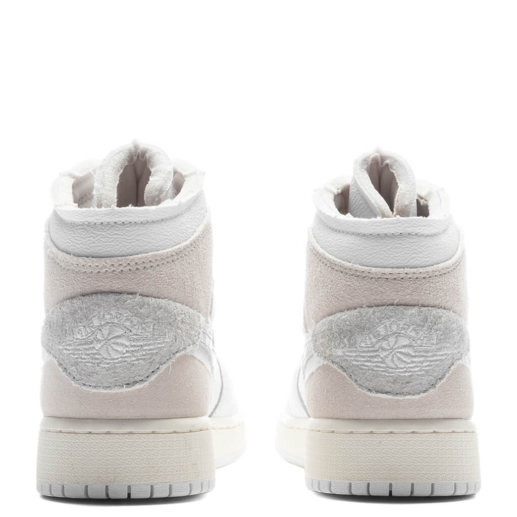 Jordan 1 Mid SE Craft (GS) Grade School Basketball Sneakers – White/Light Orewood Brown/Tech Grey – FB9142-120