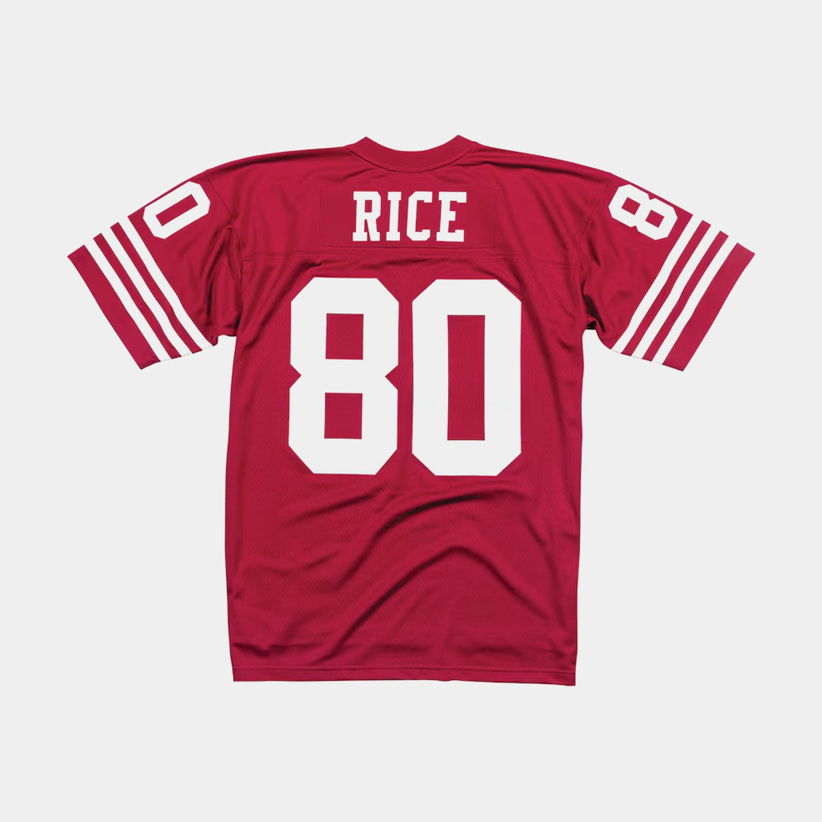 Exclusive NFL Legacy San Francisco 49ers 1990 Jerry Rice Mens Jersey (Red/Whte) — S — Side View