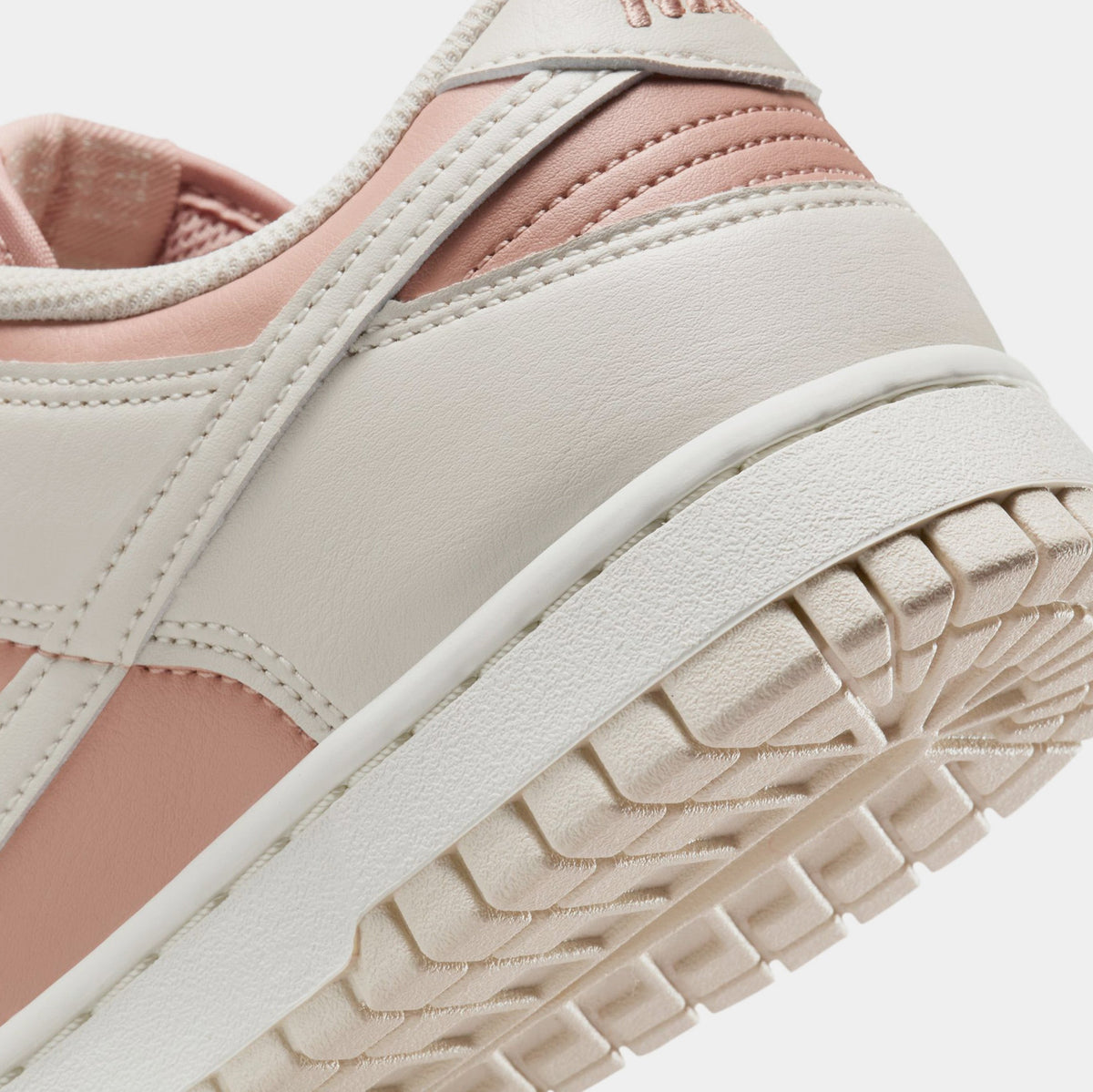 Exclusive Dunk Low Womens Lifestyle Shoes (Particloe Pink/Light Orewood Brown) — 5 — Lifestyle View