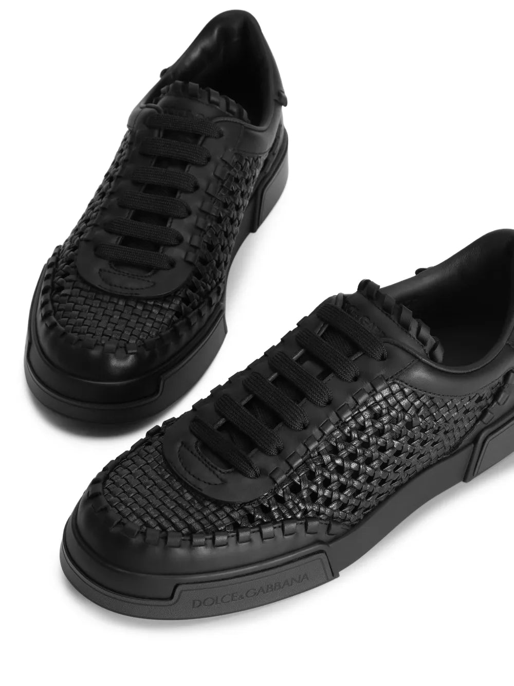 Mesh-Panelling Leather