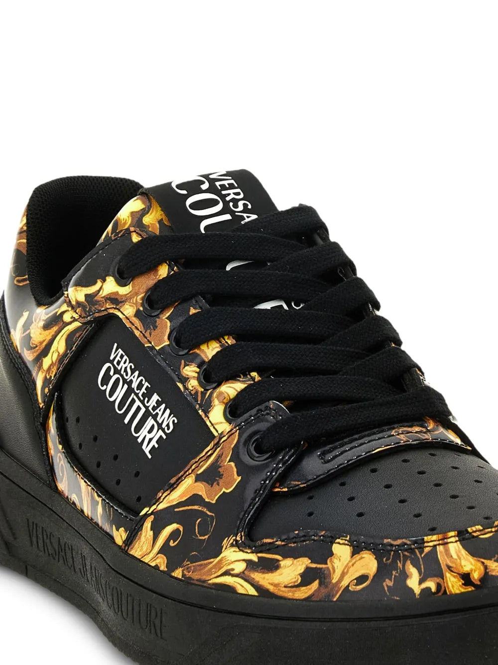 Jeans Couture Barocco-Print Lace-Up