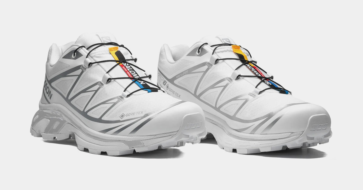 Exclusive XT-6 GORE-TEX Mens Running Shoes (White/White/Footwear Silver) — 4 — Top View