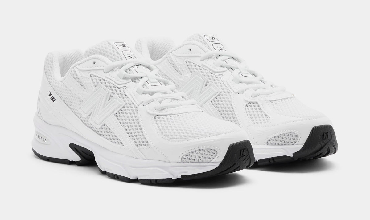 Exclusive 740 Mens Running Shoes (White/White) — 4 — Back View