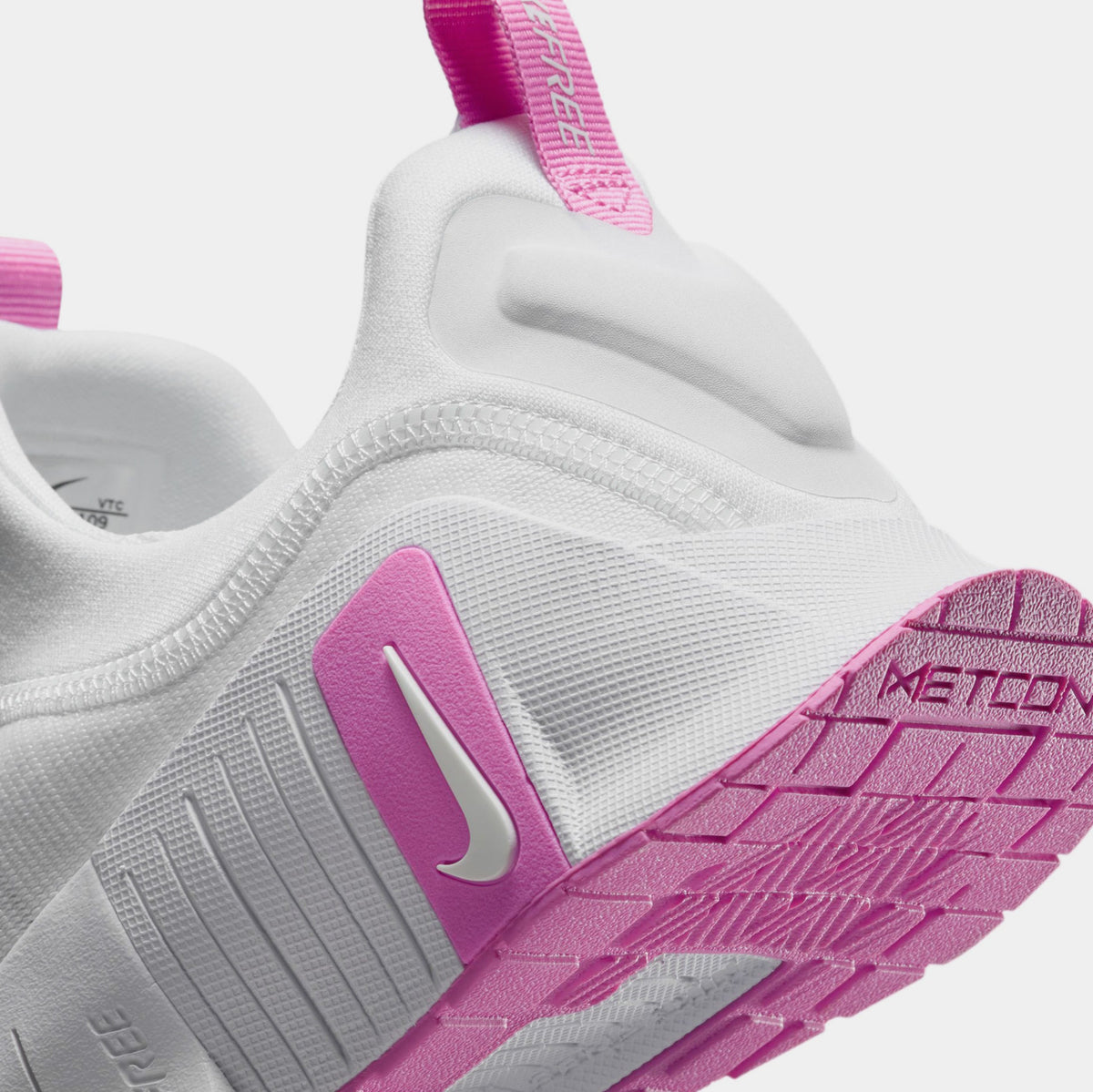 Exclusive Free Metcon 6 Womens Running Shoes (White/Playful Pink) — 5 — Lifestyle View