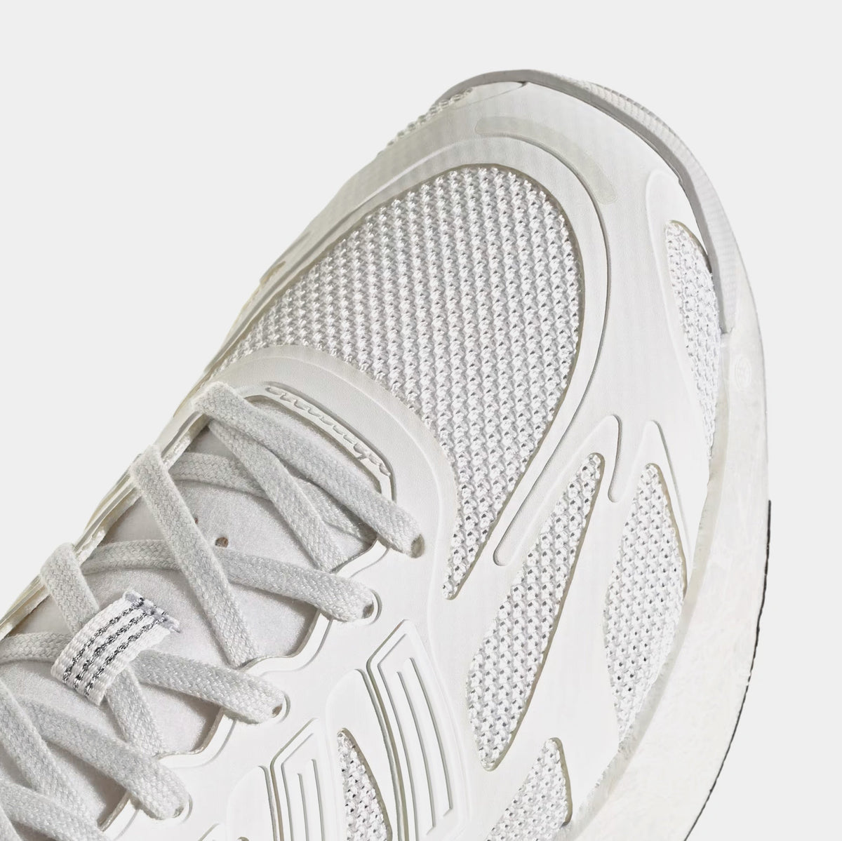 Exclusive Adizero Aruku Mens Running Shoes (Crystal White/White) — 4 — Top View