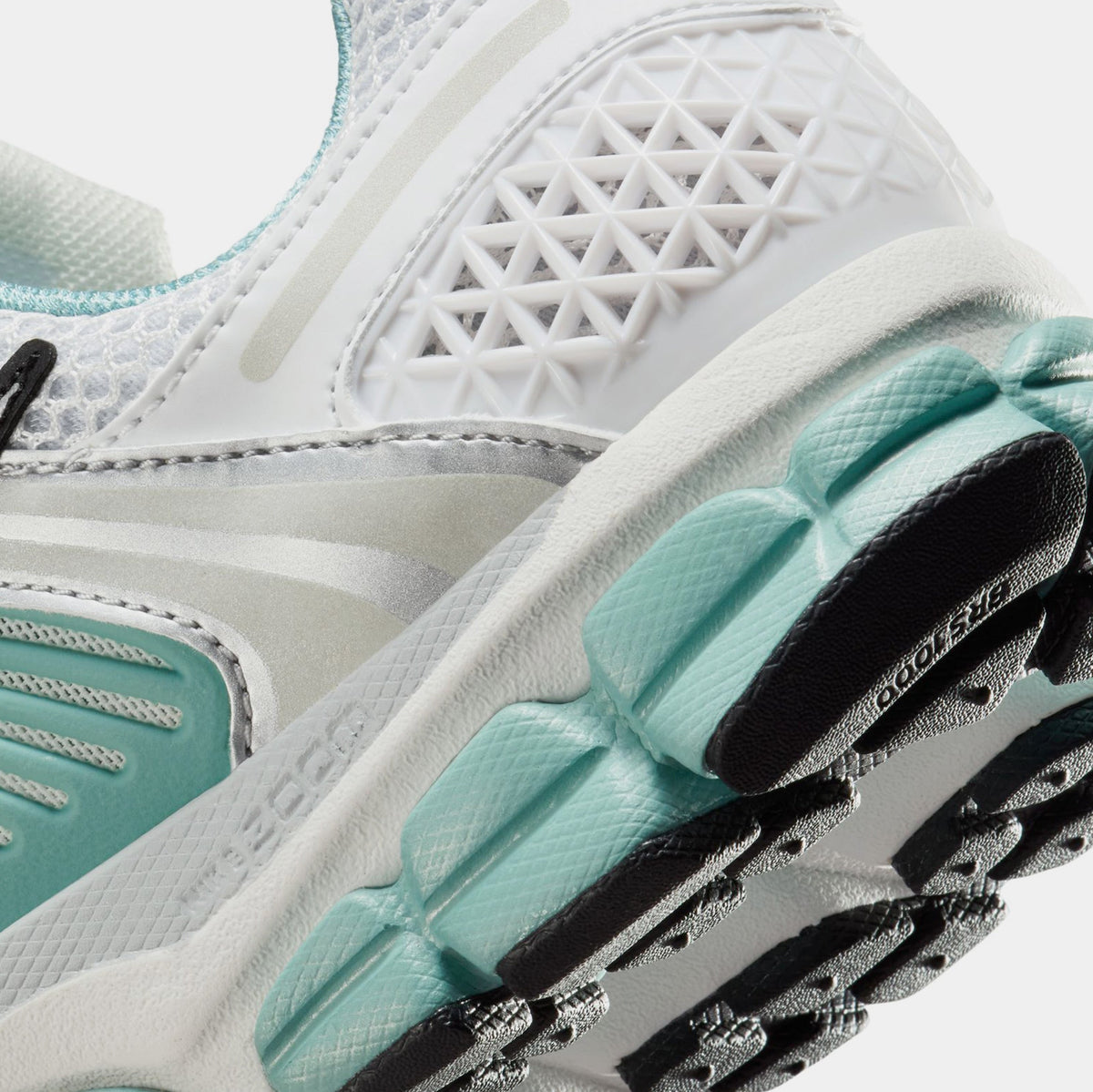 Exclusive Zoom Vomero 5 Womens Running Shoes (Summit White/Metallic Silver/Wolf Grey) — 5 — Lifestyle View