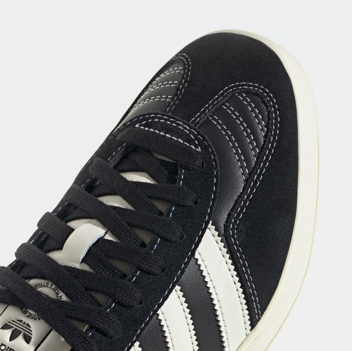 Exclusive Gazelle Indoor Mens Lifestyle Shoes (Core Black/Cream White/Gold Metallic) — 4 — Detail View