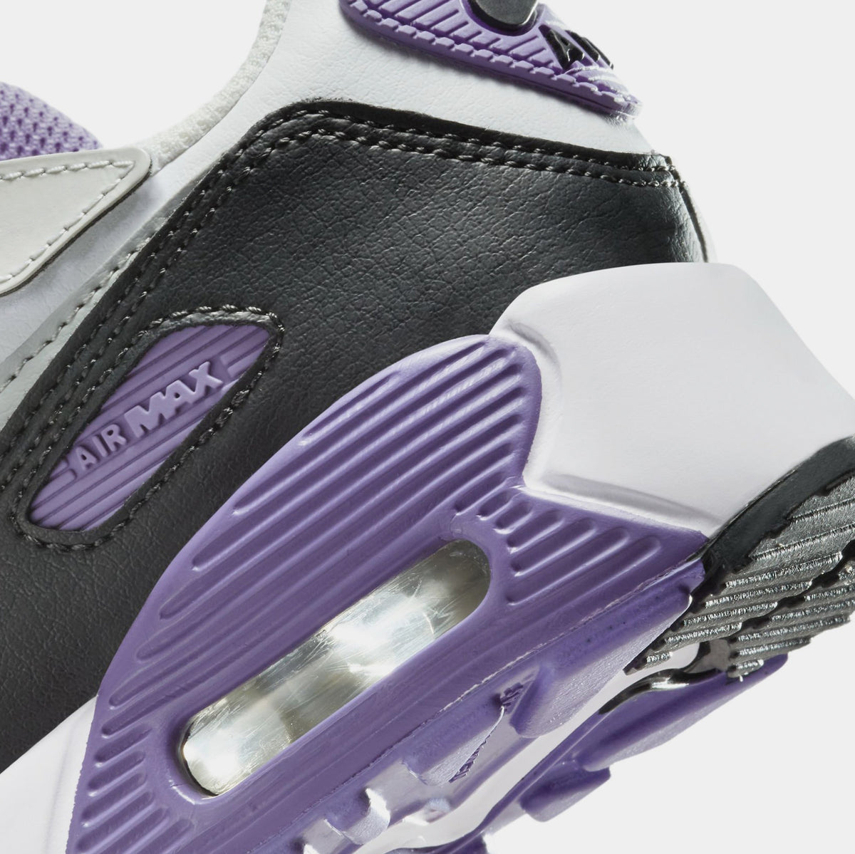 Exclusive Air Max 90 EasyOn Preschool Running Shoes (White/Light Grey/Dusty Amethyst) — 10.5C — Lifestyle View