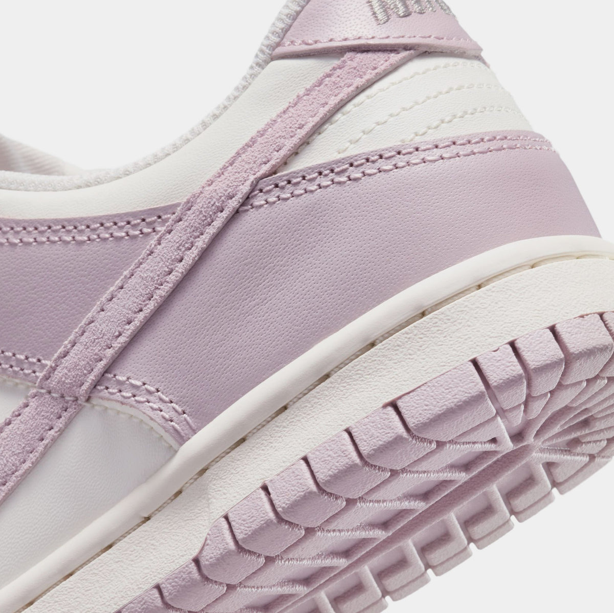 Exclusive Dunk Low Grade School Lifestyle Shoes (Sail/Particle Rose/Enigma Stone) — 3.5Y — Lifestyle View