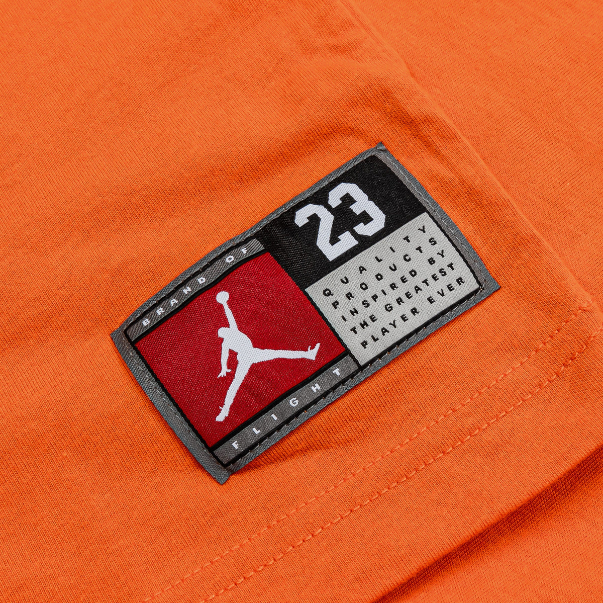 Exclusive Air Jordan 4 Retro Engineeed Grade School Short Sleeve Shirt (Orange) — S — Top View