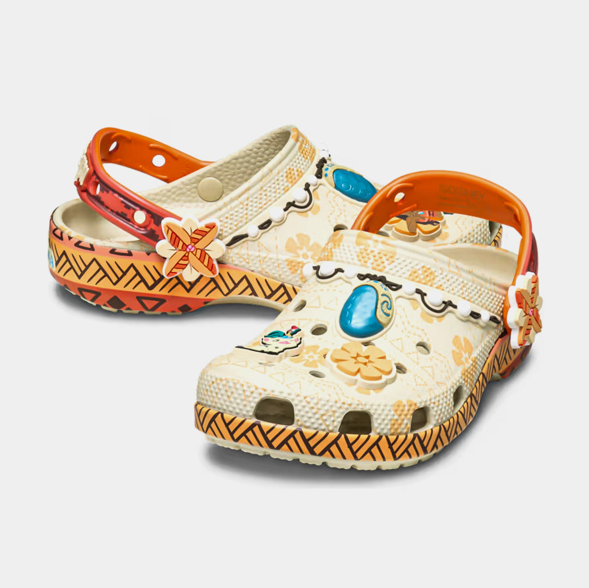 Exclusive Disney Moana Classic Clog Preschool Sandals (Beige/Orange) — 11C — Top View