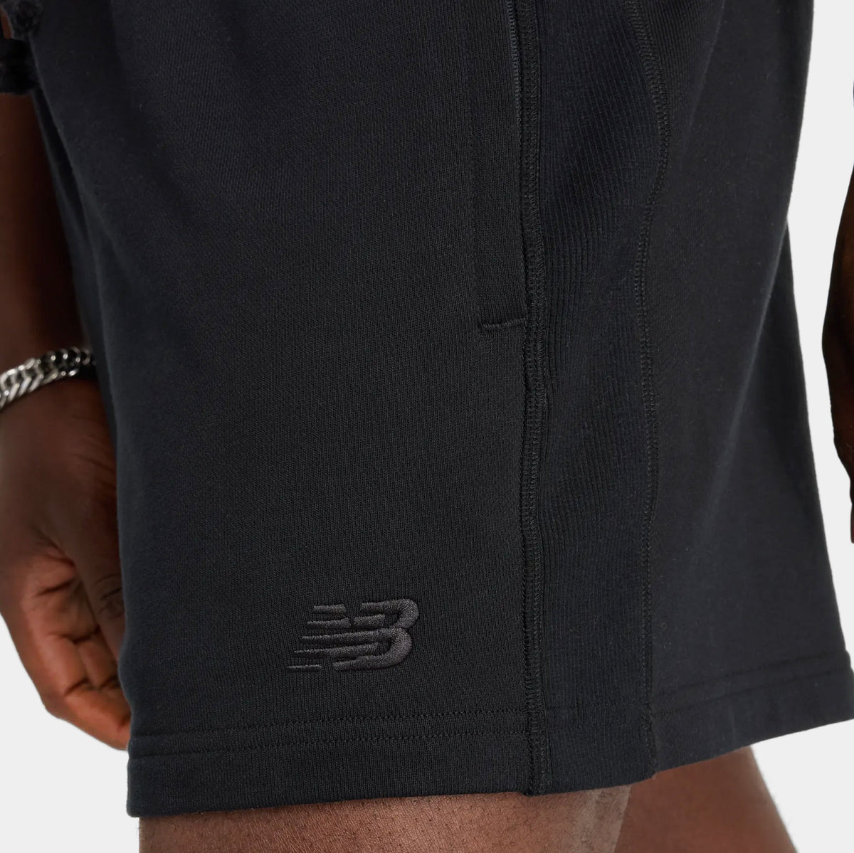 Exclusive Athletics 5" French Terry Mens Shorts (Black) — S — Back View