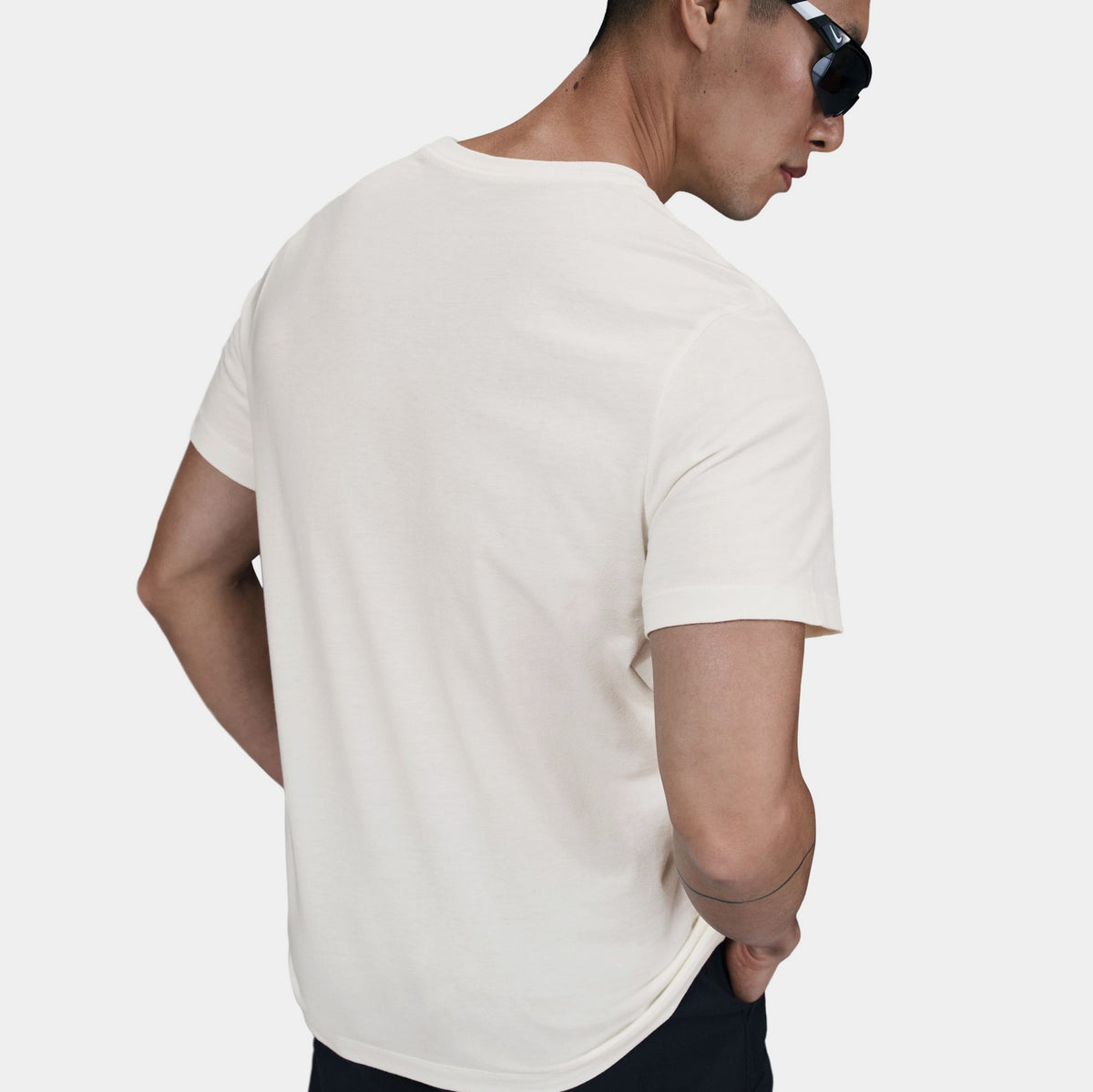 Exclusive NSW Just Do It Mens Short Sleeve Shirt (Sail) — S — Top View