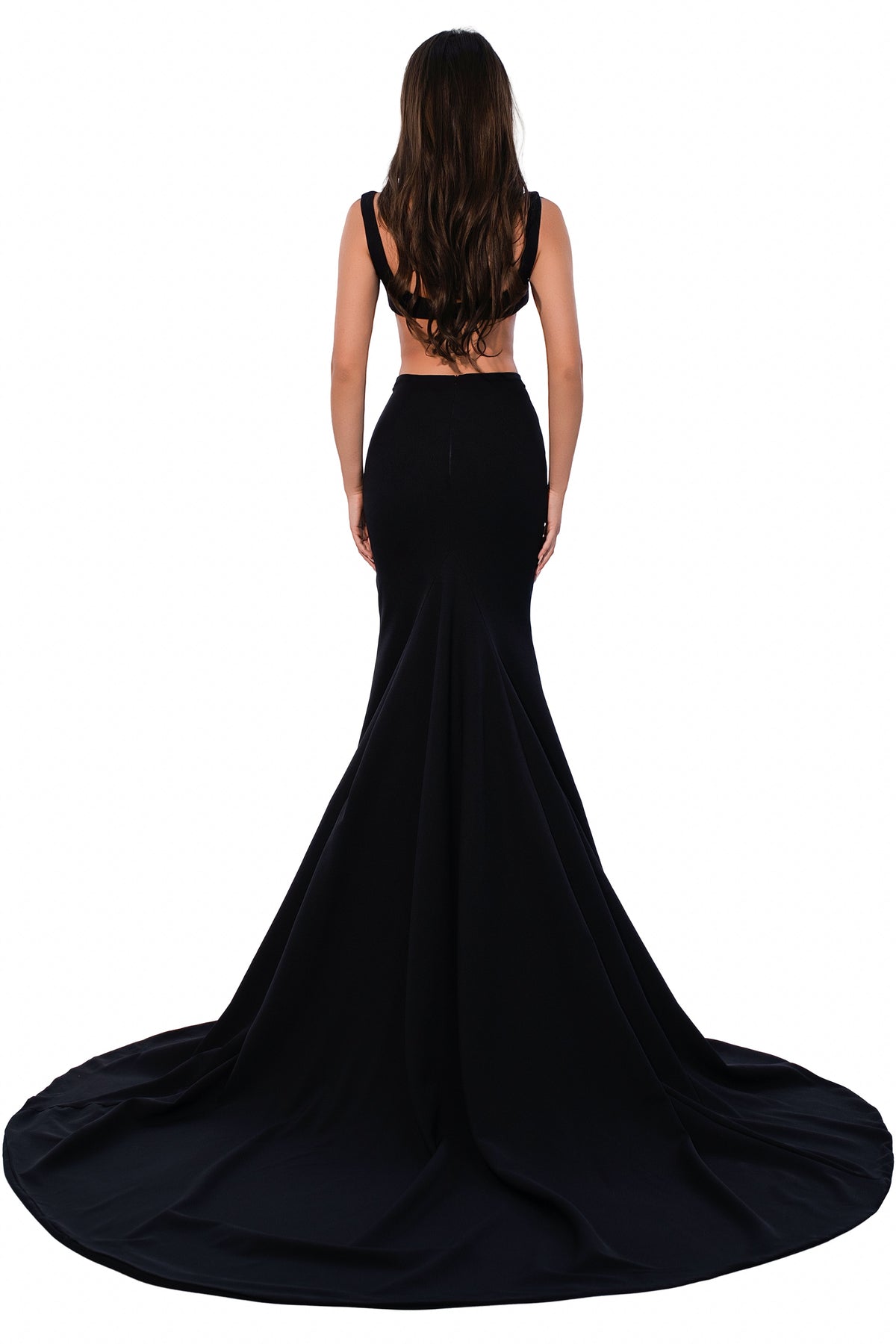 Exclusive Sterling Black Gown — XXS — Side View