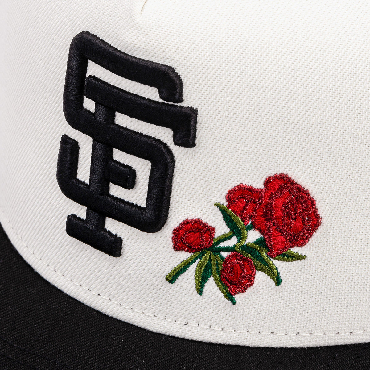 Exclusive Shoe Palace Exclusive San Francisco Giants Curve Rose 950AF Snapback Mens Hat (Beige/Black) — OS — Detail View