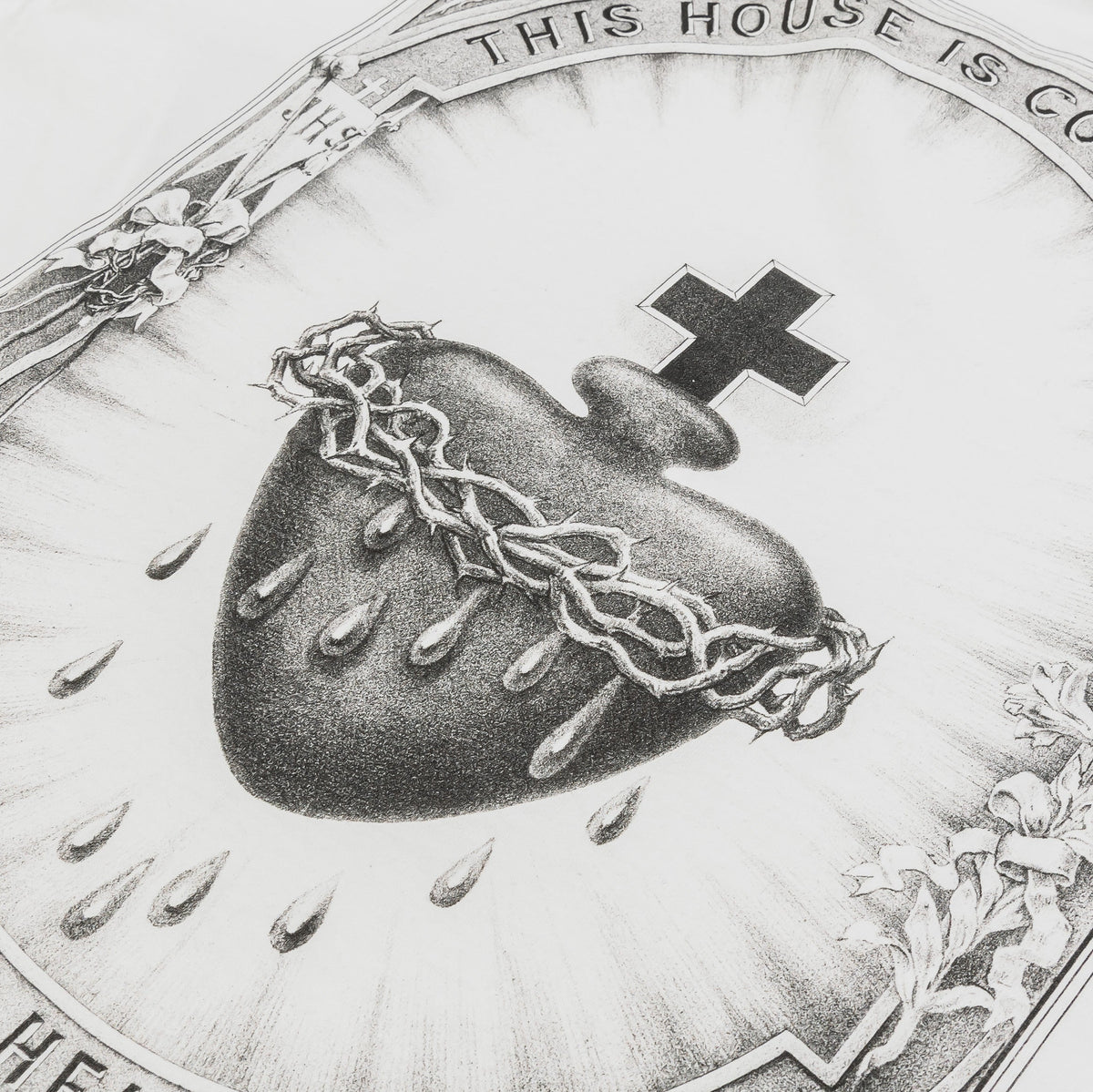 Exclusive The Heart Mens Short Sleeve Shirt (Black/White) — S — Top View