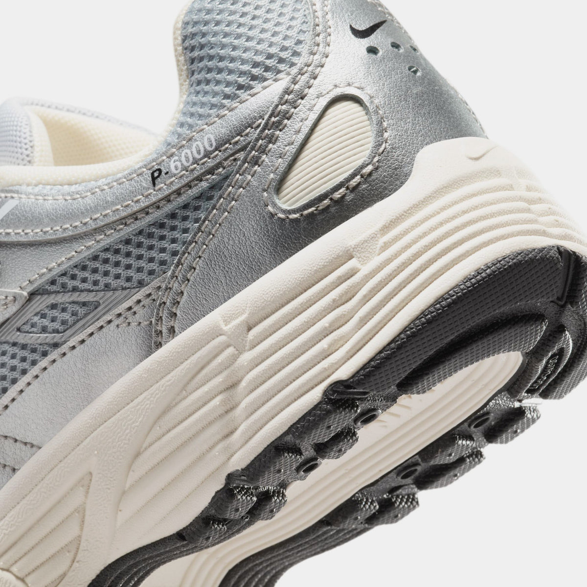 Exclusive P 6000 Grade School Running Shoes (Metallic Silver/Flat Silver/Cool Grey/Gym Red) — 3.5Y — Lifestyle View