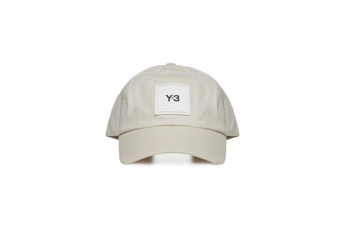 Exclusive adidas Originals Y-3 SQUARE LABEL CAP "CREAM" — One Size Fits All — Front View