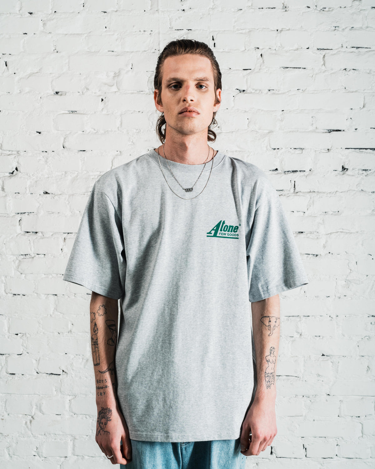 Exclusive Afew Goods x ATONE LIFE & DEATH TEE "GREY" — 2XL — Front View