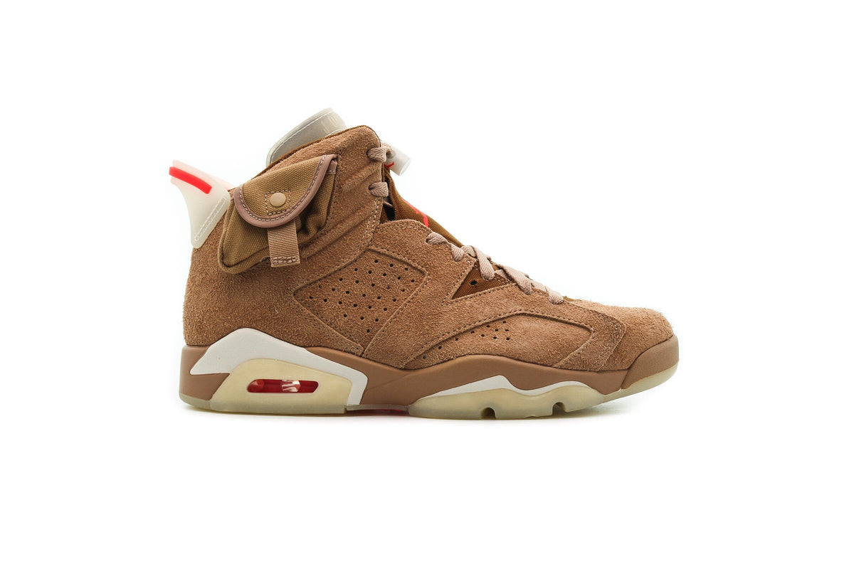 Exclusive Air Jordan x TRAVIS SCOTT 6 RETRO SP "BRITISH KHAKI" — 3.5 — Front View