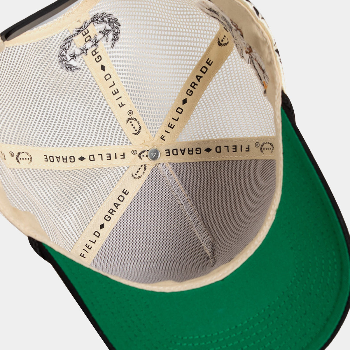 Exclusive Road Is Nowhere Trucker Mesh Mens Hat (Beige/Black) — OS — Detail View