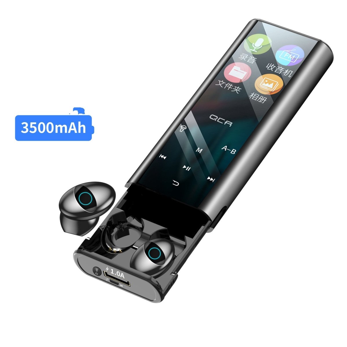 Exclusive Multi-Function HiFi 9D Wireless Earphones — Black with LCD Display — Alternate View 7