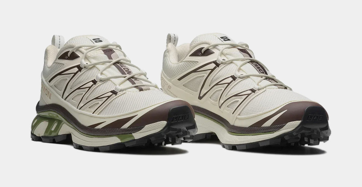 Exclusive XT 6 Expanse Mens Running Shoes (Vanilla Ice/Black Coffee/Green) — 4 — Back View