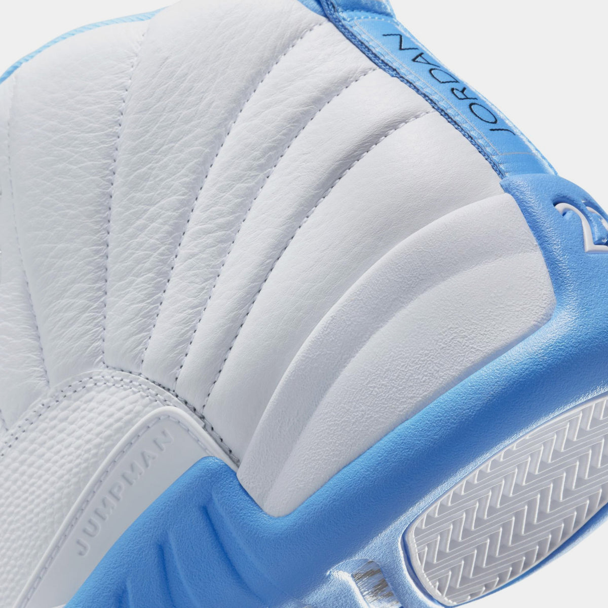 Exclusive Air Jordan 12 Retro White and University Blue Mens Lifestyle Shoes (White/University Blue/Metallic Silver) — 7 — Lifestyle View