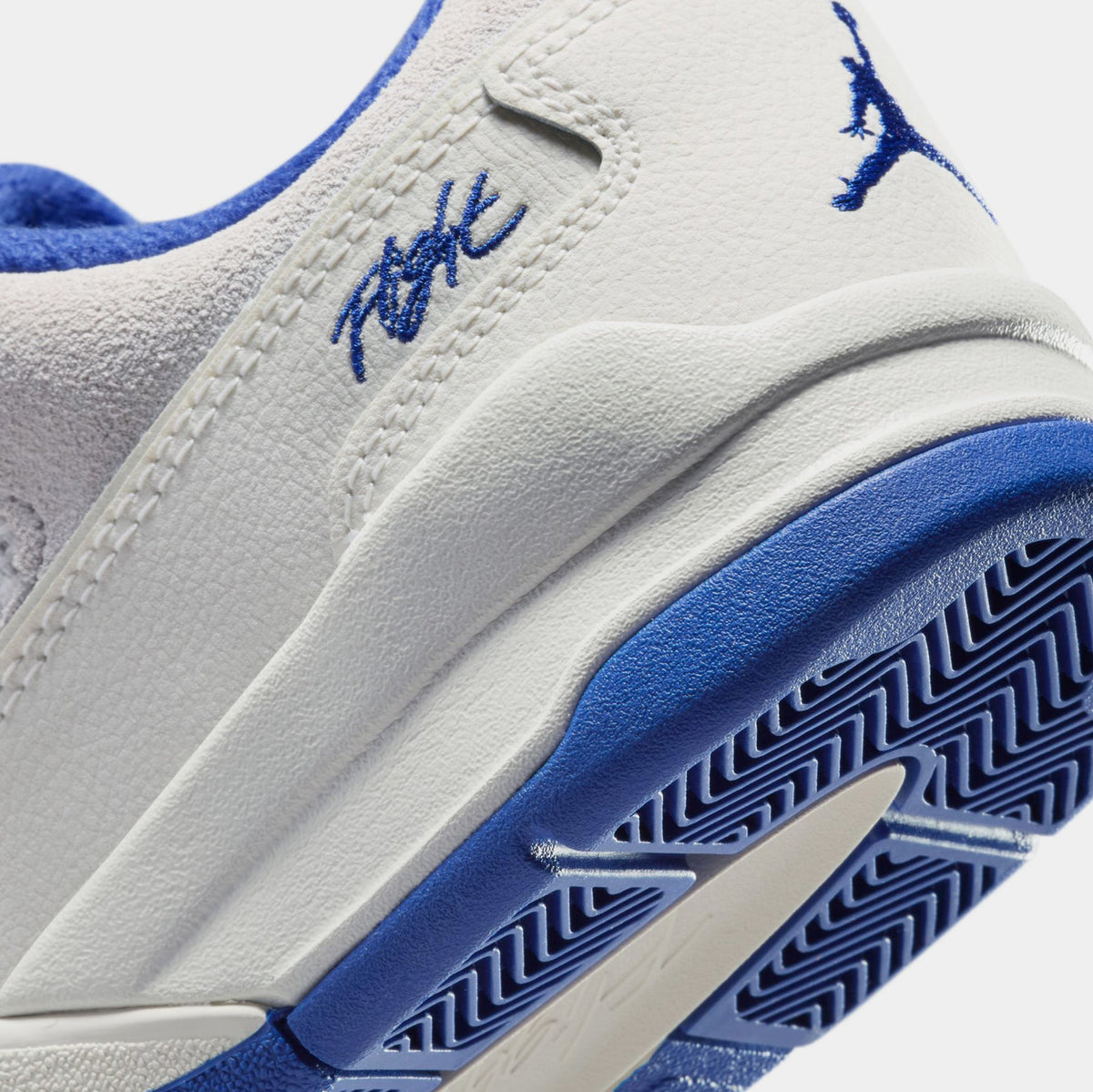 Exclusive Flight Court Grade School Basketball Shoes (Phantom/Deep Royal Blue/Chile Red) — 3.5Y — Lifestyle View