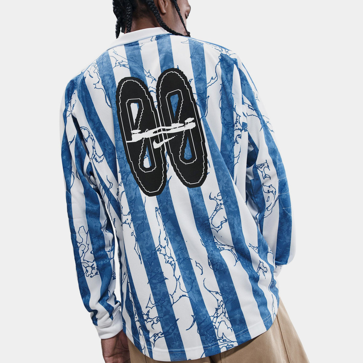Exclusive Air VCTRY Long Sleeve Mens Jersey (Psychic Blue/Light Armory Blue/White) — S — Top View
