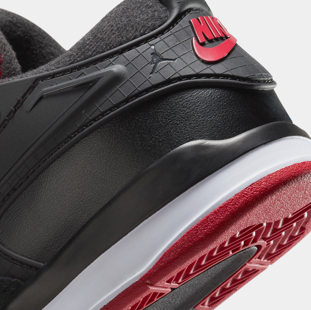 Exclusive Air Jordan 4 RM Preschool Lifestyle Shoes (Black/Wolf Grey/White/Varsity Red) — 10.5C — Lifestyle View