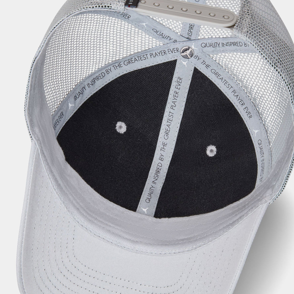 Exclusive Rise Structured Cap Mens Hat (Grey/Black) — S/M — Top View