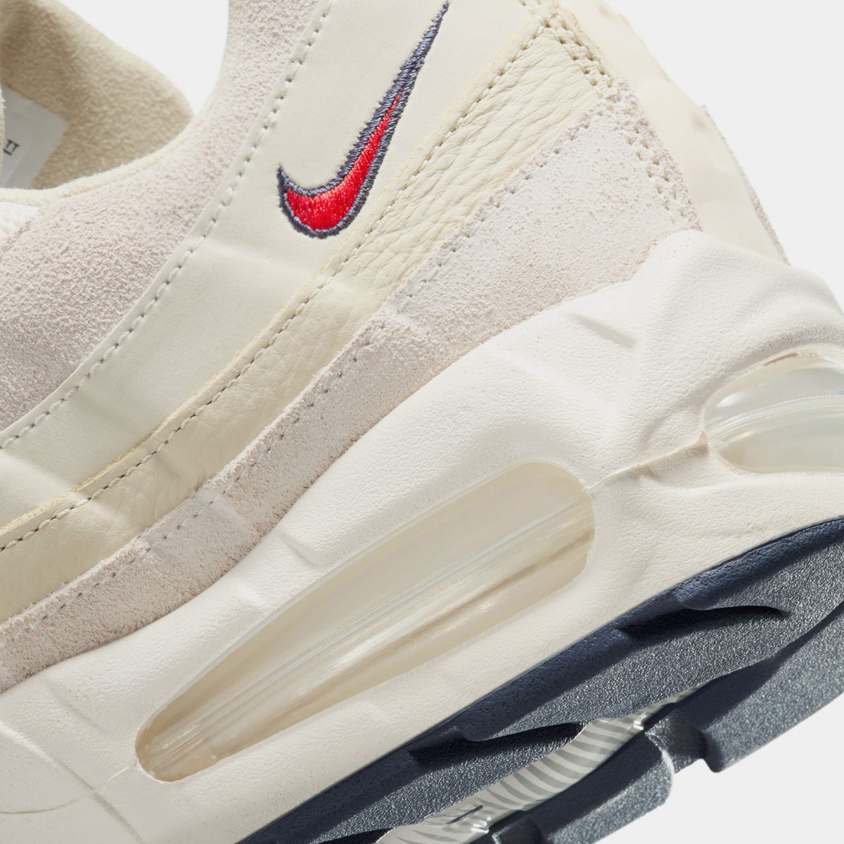 Exclusive Air Max 95 OG Mens Running Shoes (Pale Ivory/University Red/Light Khaki/Sail) — 6 — Lifestyle View