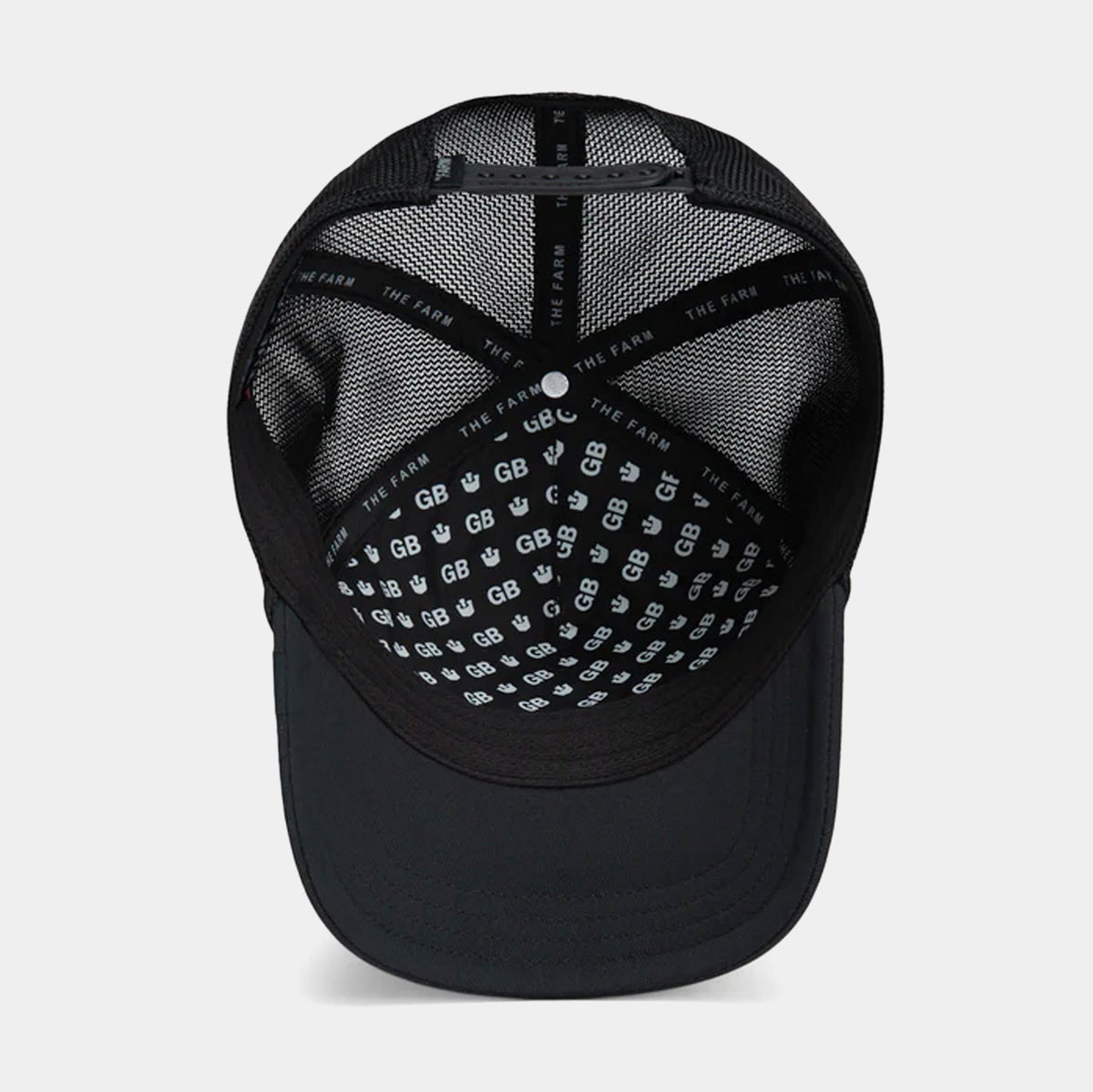 Exclusive GB2 Deadly Scorpion Trucker Mens Hat (Black/Blue) — OS — Top View