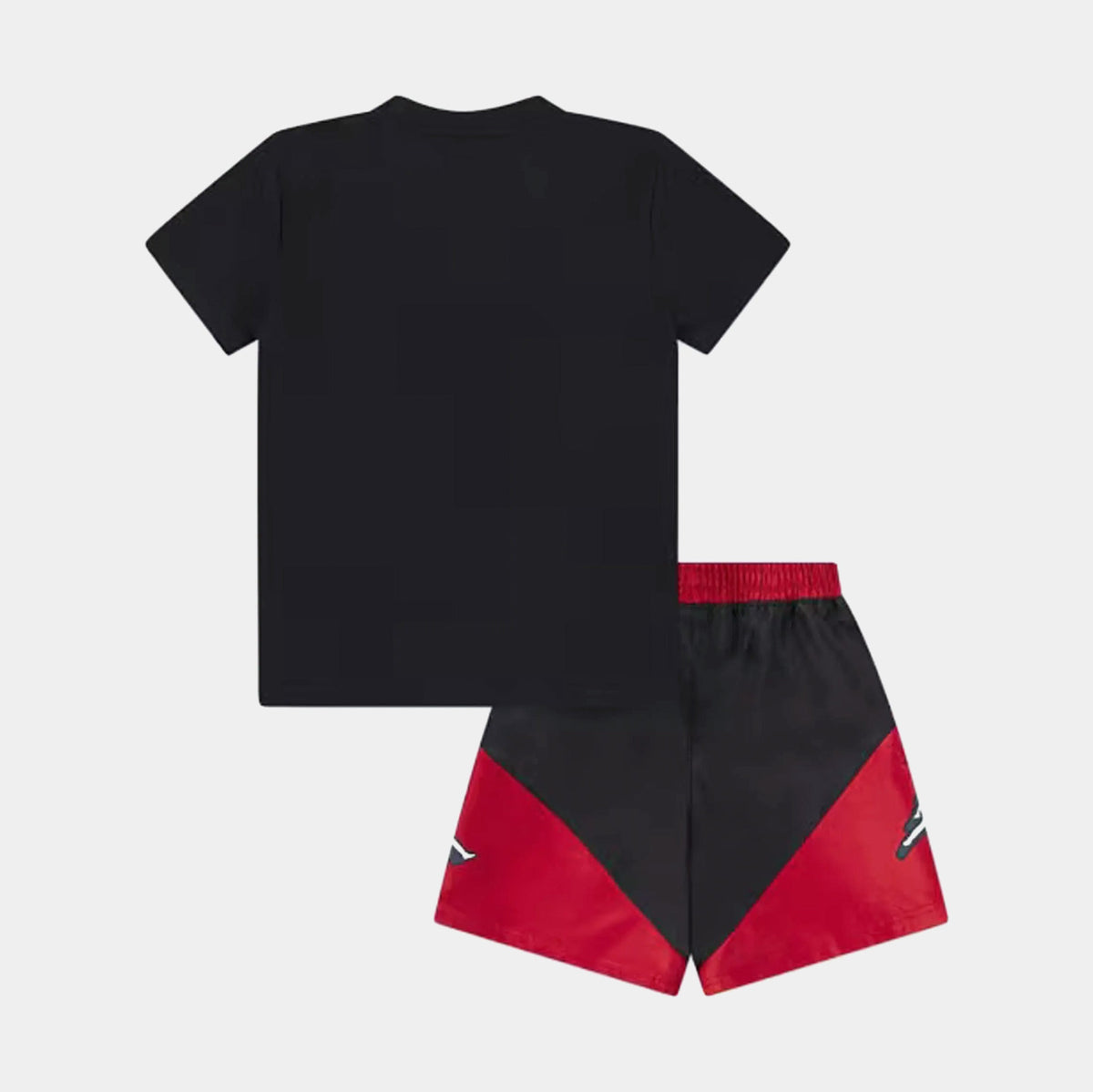 Exclusive Jumpman Stacked Short Preschool Set (Black/Red) — 4 — Side View
