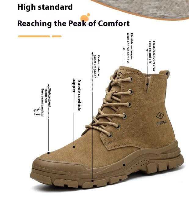 Exclusive Labor Protection Cotton Shoes | Steel Toe Work Boots — Brown Four Seasons Edition — Size 38 — Alternate View 10
