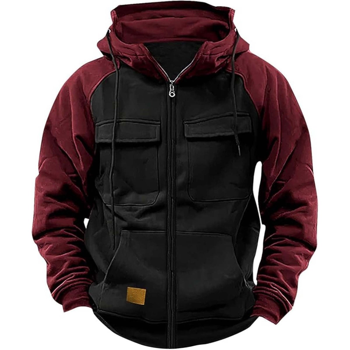 Exclusive Men's Hoodie Youth Sports Multi-pocket Workwear — Black — Size S — Alternate View 7