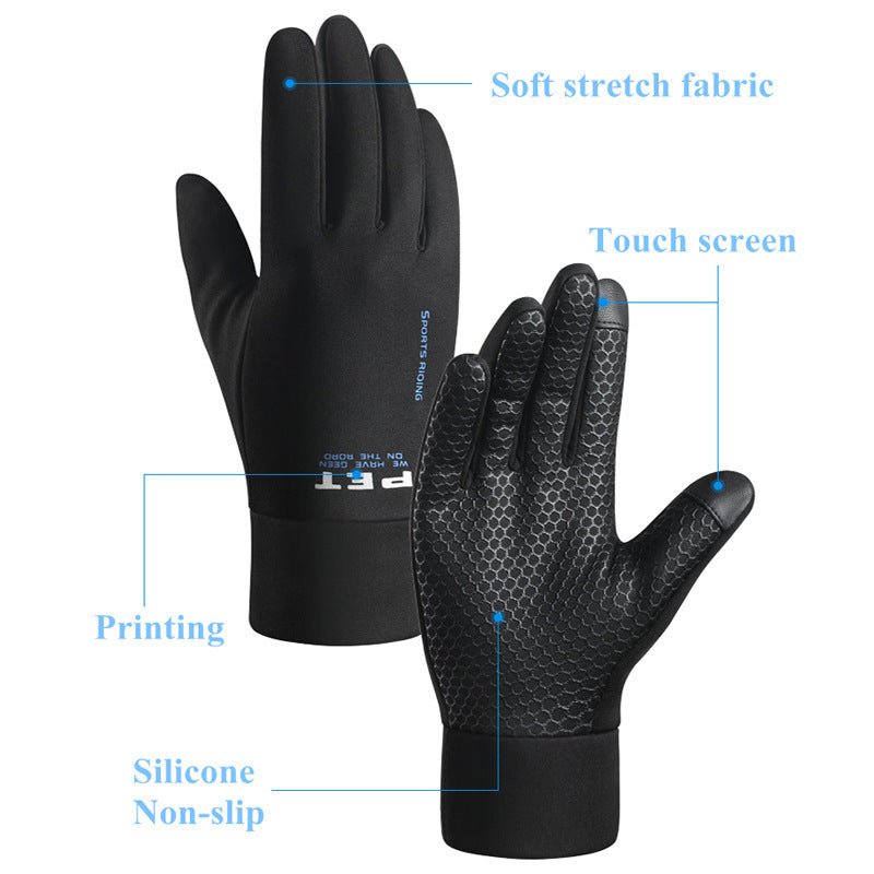 Exclusive Men's Waterproof Non-slip And Warm Touch Screen Cycling Gloves — Red — Alternate View 7