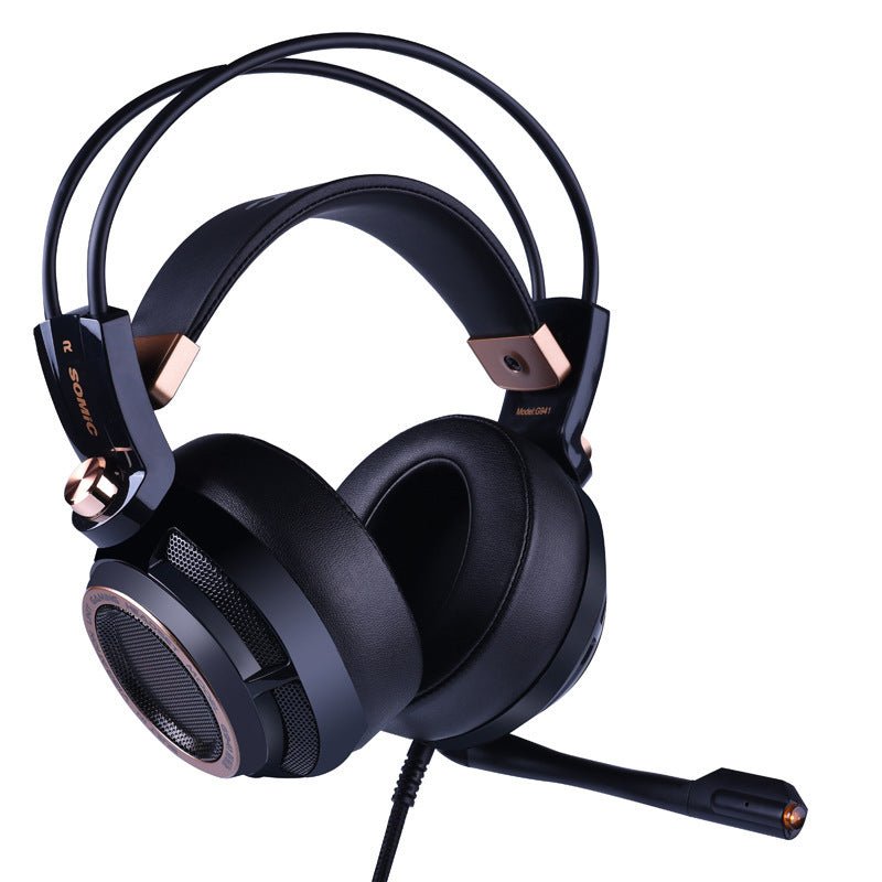 Exclusive Noise-Cancelling Headphones Headset Computer — Black — Detail View