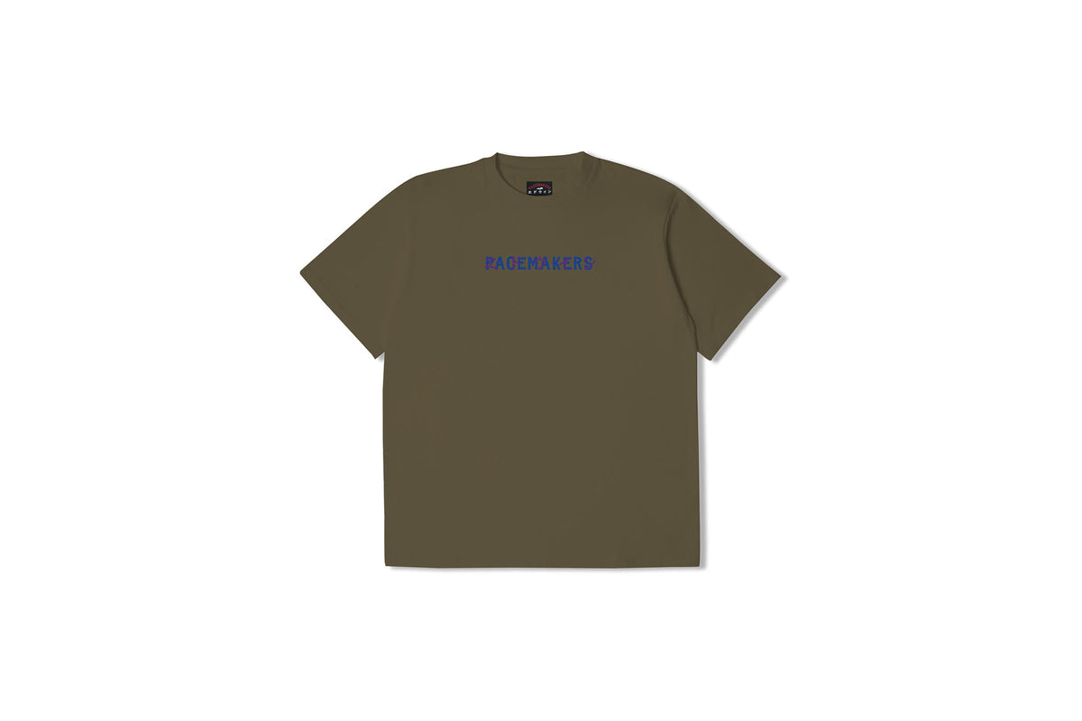 Exclusive Pacemaker x EDWIN EAGLE T-SHIRT "GREEN" — 2XS — Front View