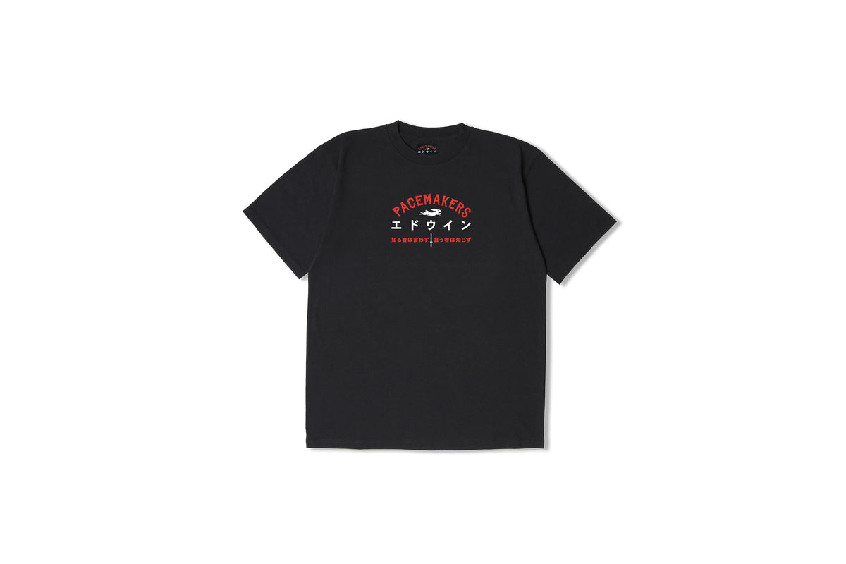 Exclusive Pacemaker x EDWIN TRUTH T-SHIRT "BLACK" — 2XS — Front View