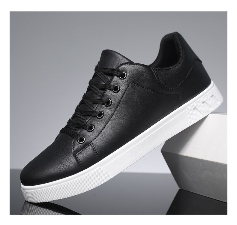 Exclusive Men's Casual PU Leather Shoes – Low-Top Flat Heel Everyday Sneakers — Dark Brown — Size 39 — Alternate View 11