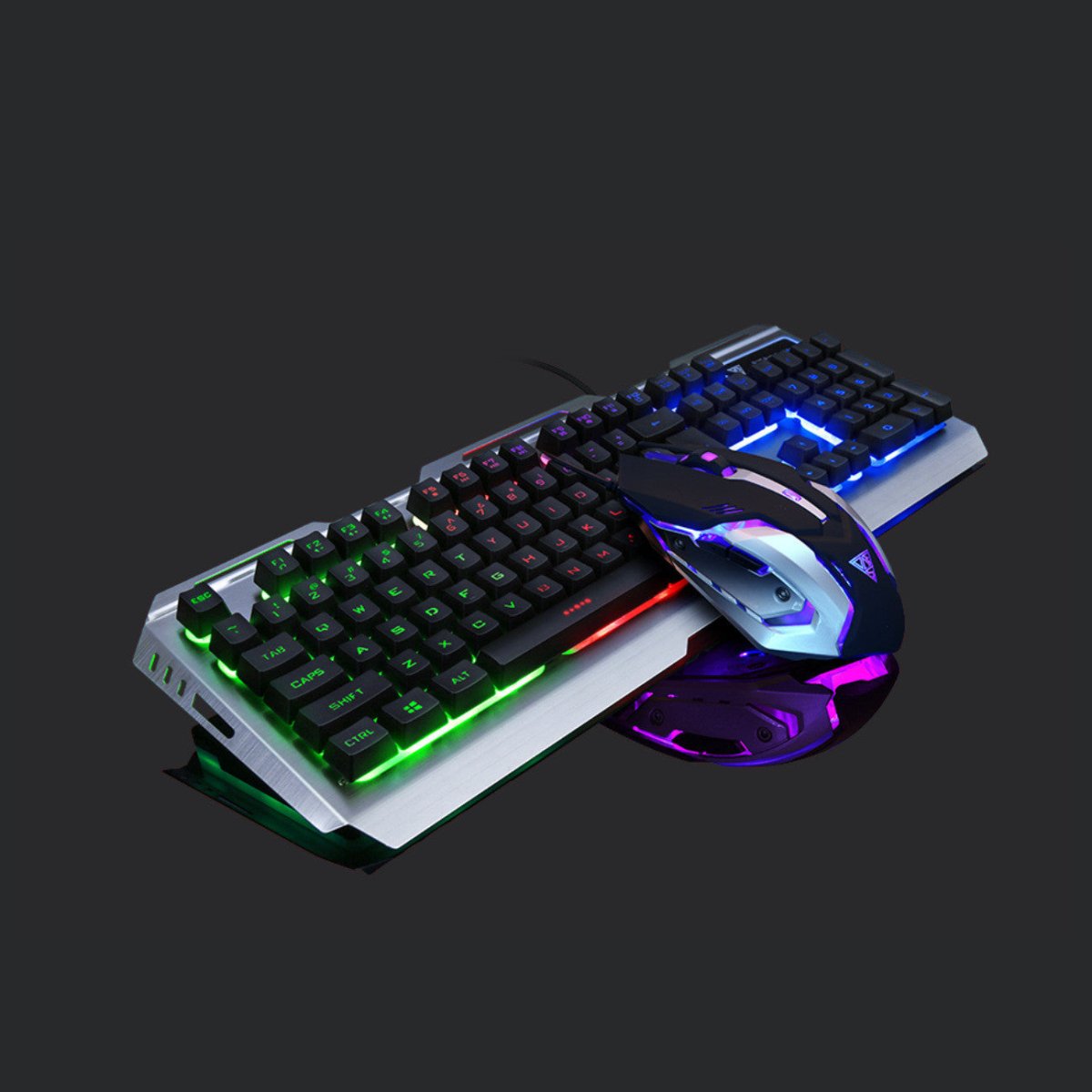 Exclusive Wired gaming keyboard — Tricolor rainbow — Detail View