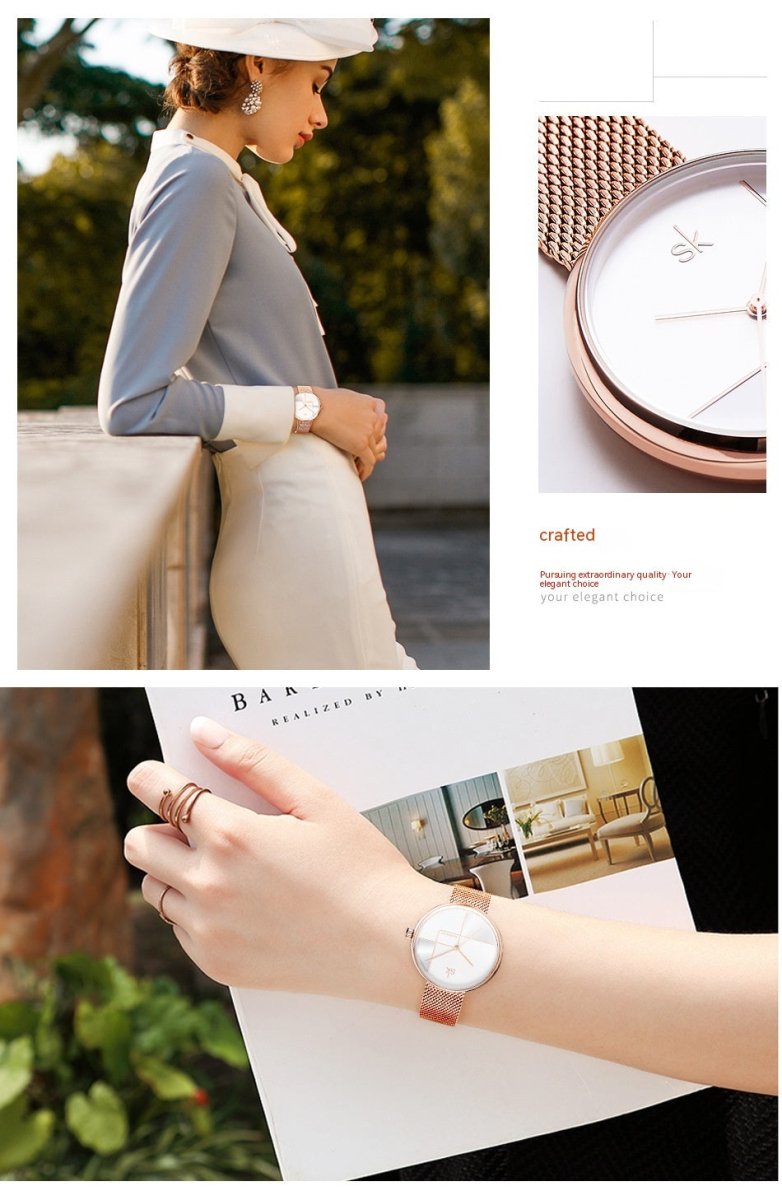 Exclusive Women's Simple Geometric Quartz Watch — 11K0105L01SK Silver — Alternate View 10