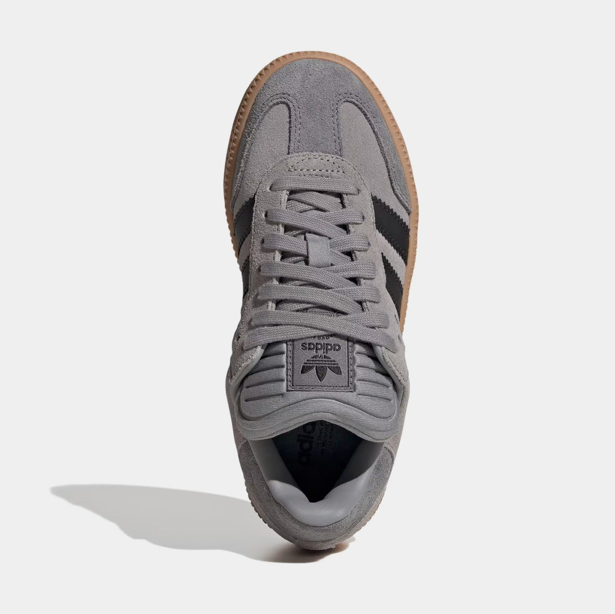 Exclusive Samba XLG Grade School Lifestyle Shoes (Grey Three/Core Black/Gum) — 3.5Y — Side View