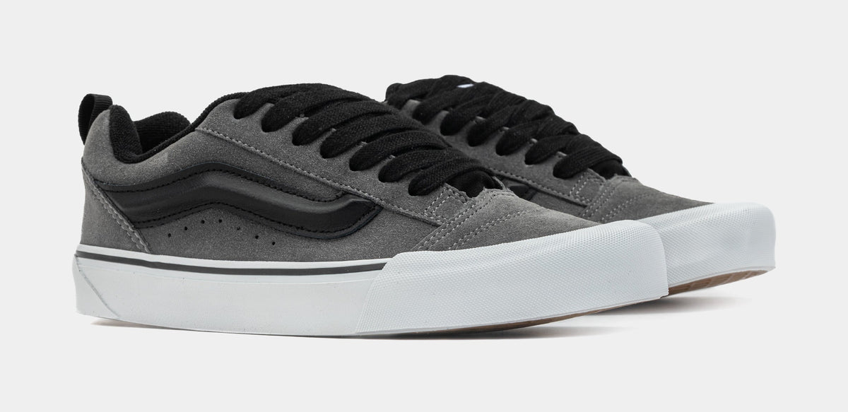 Exclusive Knu Skool Skate Shoes (Grey/Black) — 4 — Top View