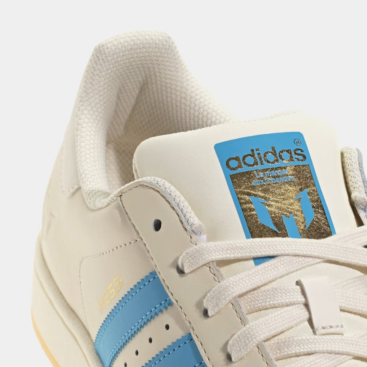 Exclusive Superstar Messi Mens Lifestyle Shoes (White/Blue) — 4 — Back View