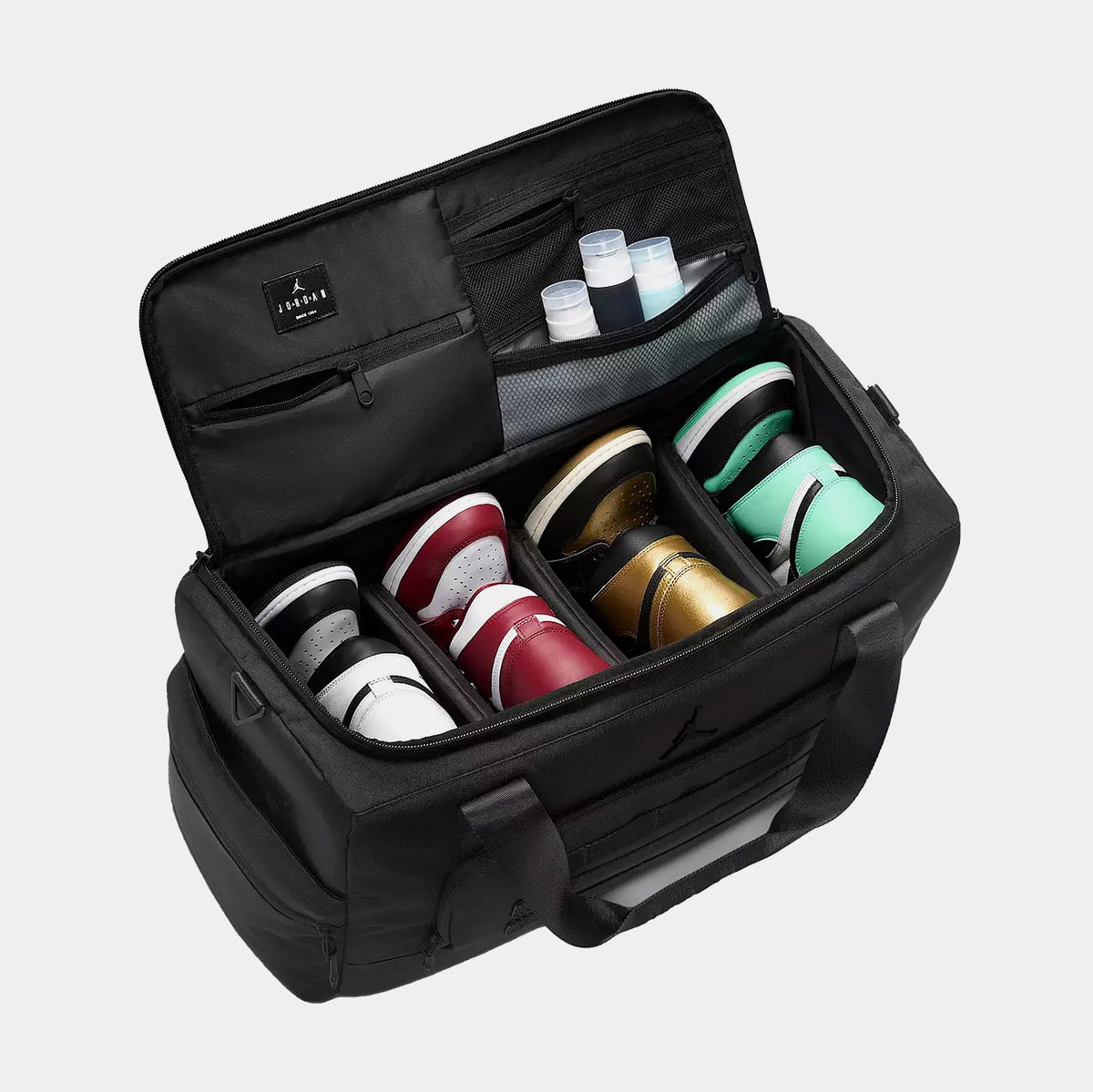 Exclusive Air Jordan Collectors Duffle Bag Mens Bag (Black) — OS — Back View