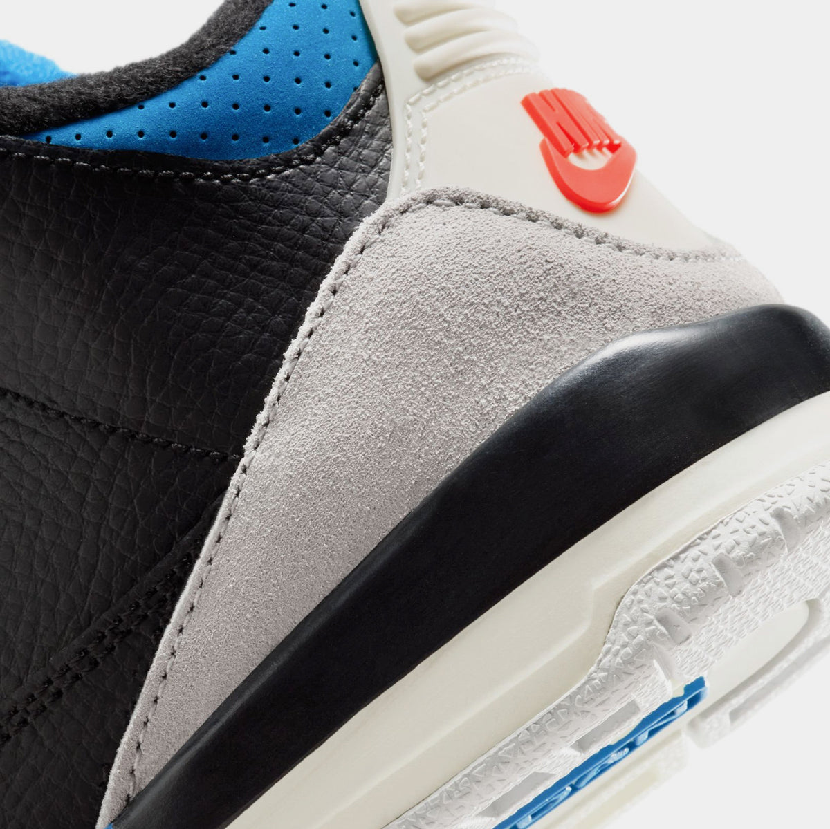 Exclusive Air Jordan 3 Retro OG Rare Air Preschool Lifestyle Shoes (Black/Chile Red/Neutral Grey/Military Blue/Coconut Milk) Free Shipping — 10.5C — Lifestyle View