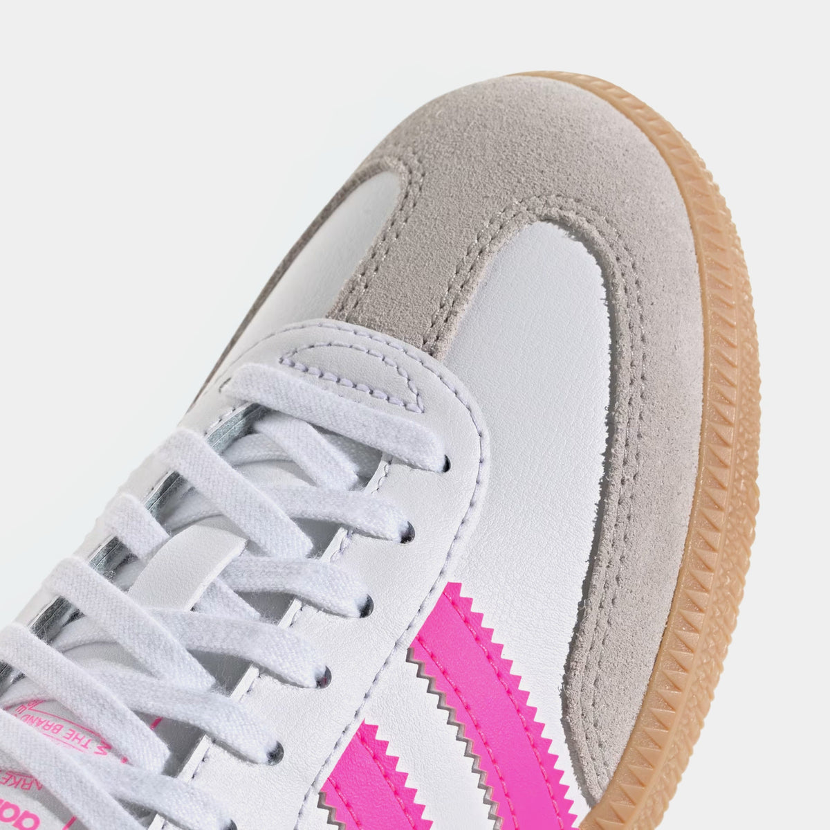 Exclusive Samba OG Grade School Lifestyle Shoes (Cloud White/Lucid Pink/Gum) — 3.5Y — Detail View
